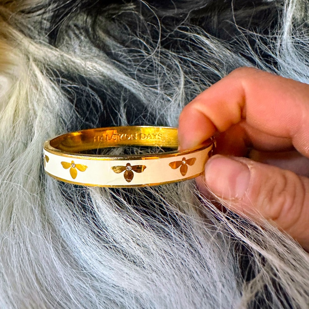 Halcyon Days Bee Cream & Gold Bangle